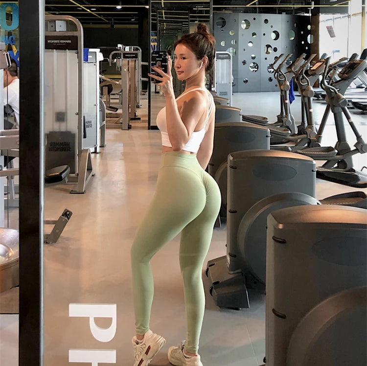 Women Scrunch Butt Yoga Pant Naked-Feel Fabric Sport Gym Leggings Femme High Waist Fitness Workout Pants Elastic Push Up Tights