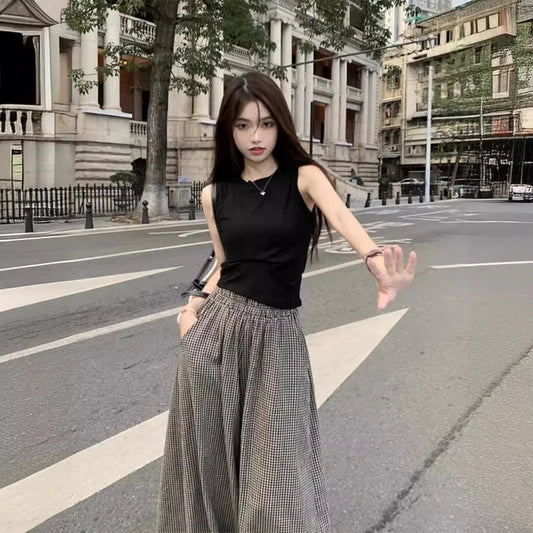 Summer Women's Fashion Slimming Cute Matching Set Conceal Meat Two-Piece Set Cool plus Size Age-Defying Chinese Brand