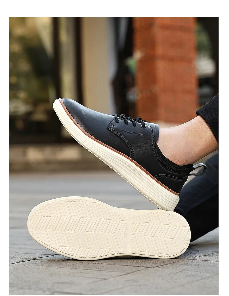 2025 Spring Summer Men Shoes Breathable High Quality Outdoor Footwear Class Leather Upper Anti-Slip Walking Training Sneakers