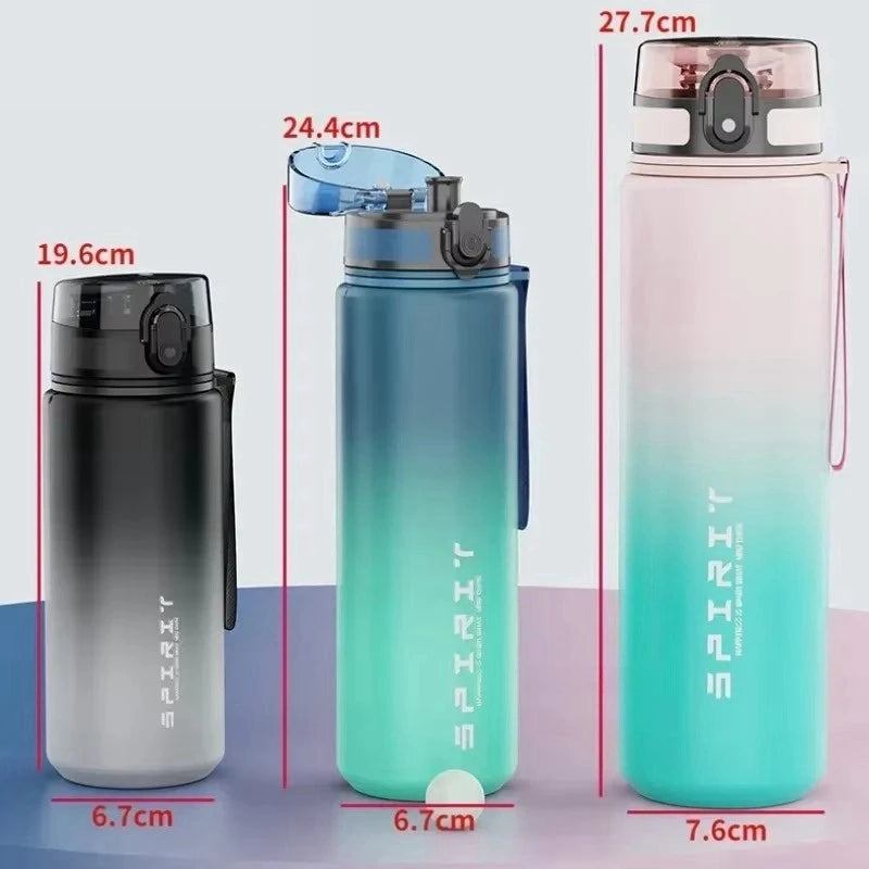 1 Liter Large Capacity Leak Proof Sports Water Bottle Colorful Plastic Cup Drink items Outdoor Travel Portable Gym Fitness Jugs