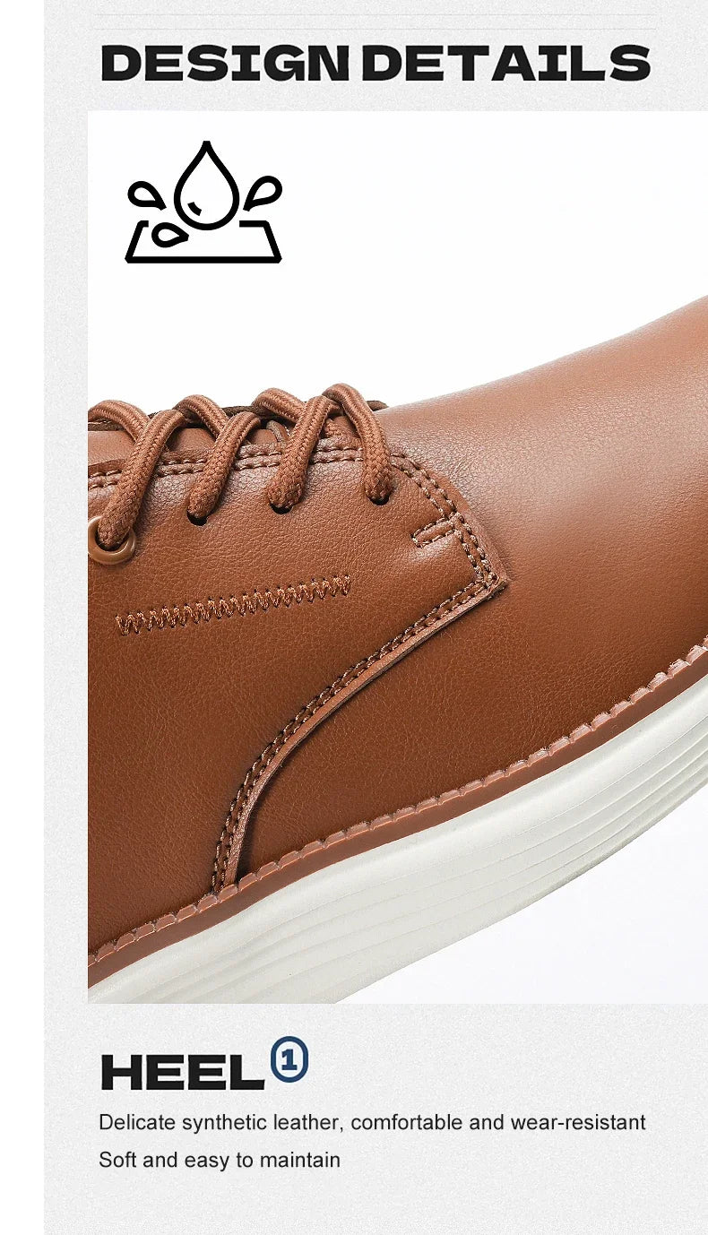2025 Spring Summer Men Shoes Breathable High Quality Outdoor Footwear Class Leather Upper Anti-Slip Walking Training Sneakers