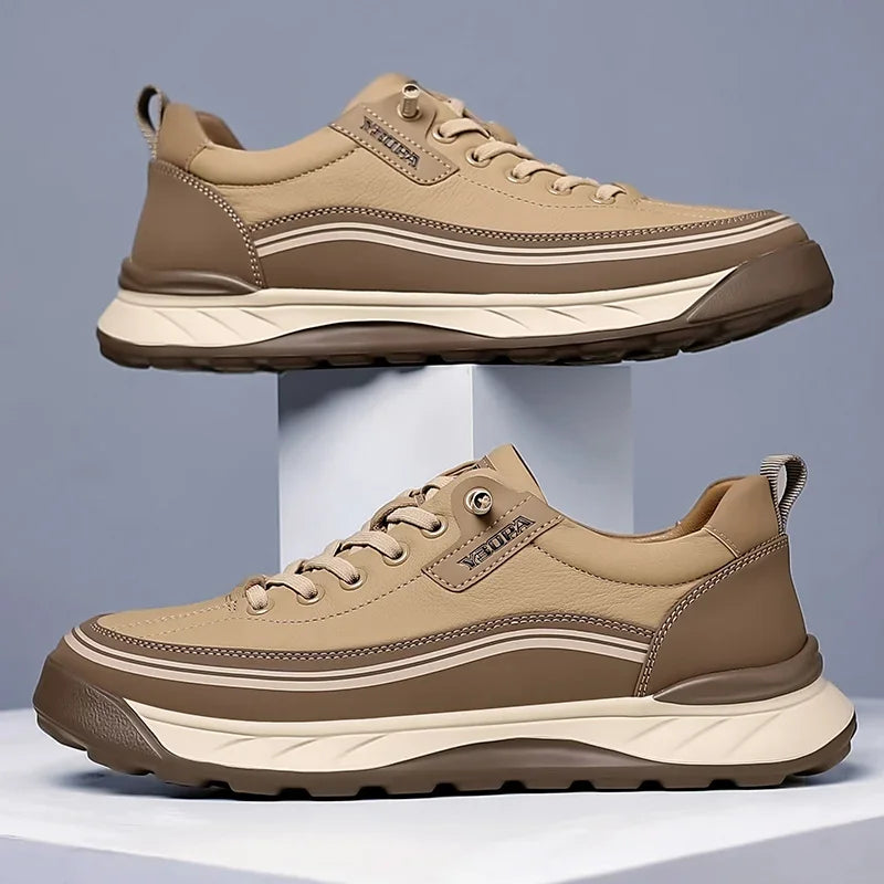 2025 High Quality Brand Men's Leather Casual Shoes Outdoor Hiking Shoes Anti Slip Wear-resistant Men's Hiking Shoes Breathable