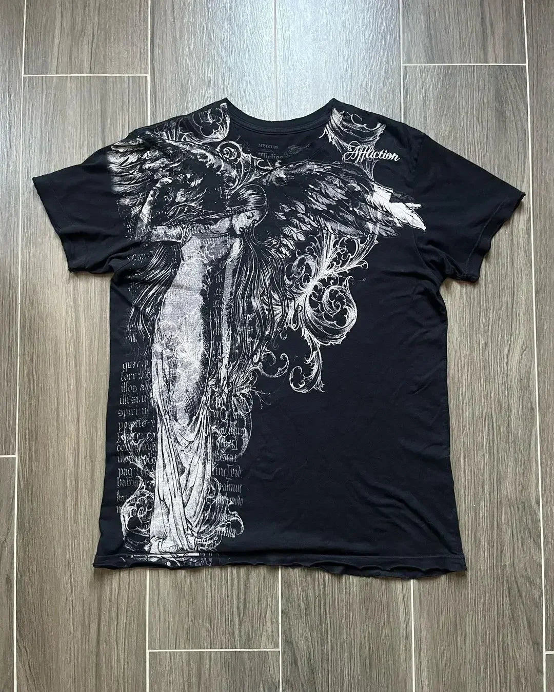 2025 New pure cotton American retro skull print T-shirt with round neck and short sleeve women summer European and American tops