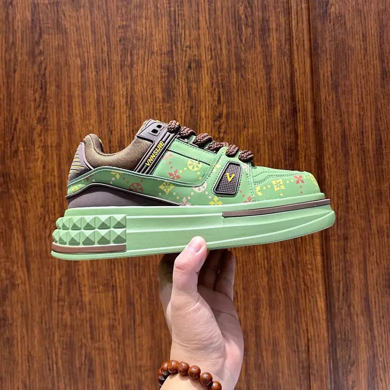 2025 Spring New Thick Sole Increase 6~8CM Fashion Shoes Bread Shoes High Quality Casual Shoes All Fashion Casual Sports Shoes