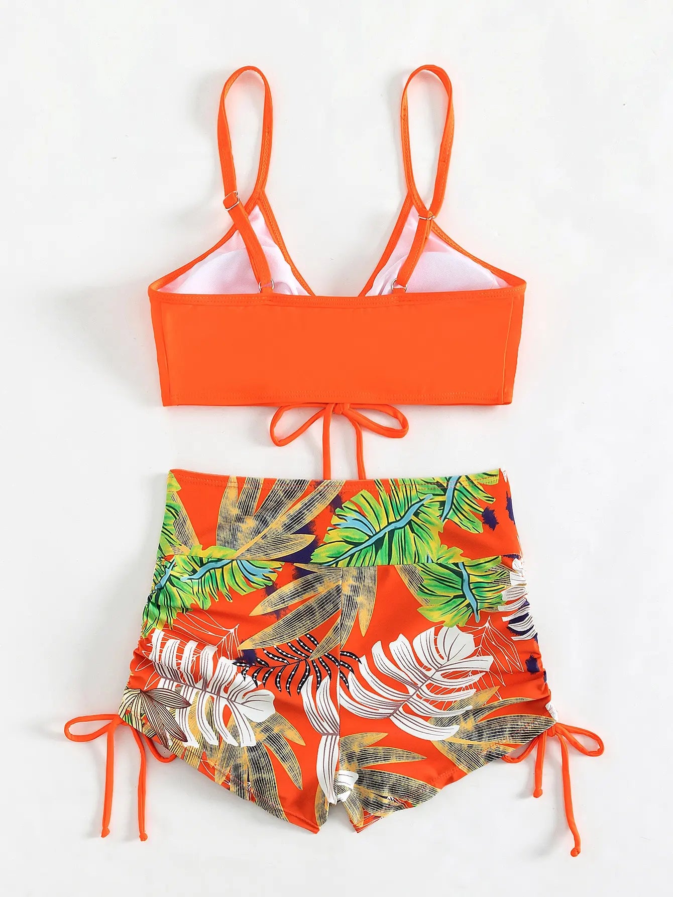 2025 Tie Dye Bikini Drawstring Swimsuit Women High Waist Shorts Swimwear Female Padded Bathing Suit Swimming Beachwear Summer