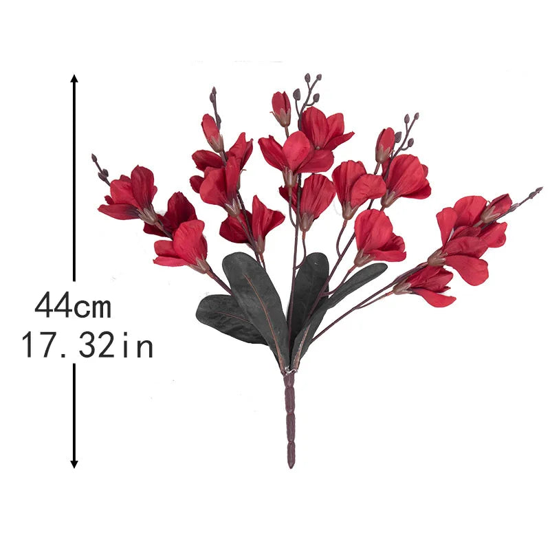 5 Forks 20 Heads High Quality Artificial Flowers Autumn Magnolia Home Decor Flower Decoration Fake Christmas Wedding Accessories