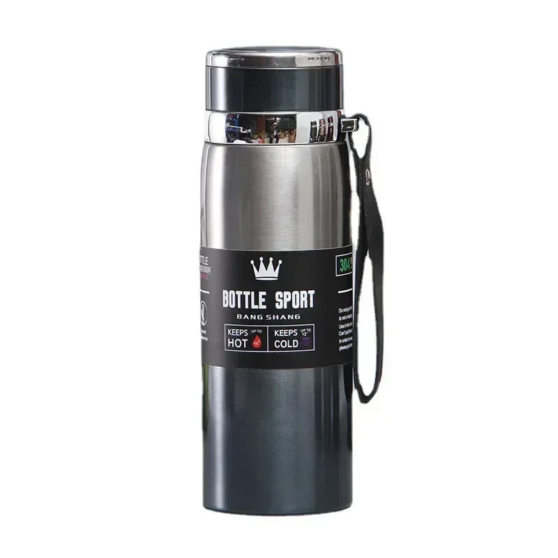 800ML Double Wall Stainles Steel Water Bottle Thermos Bottle Keep Hot and Cold Insulated Vacuum Flask for Sport