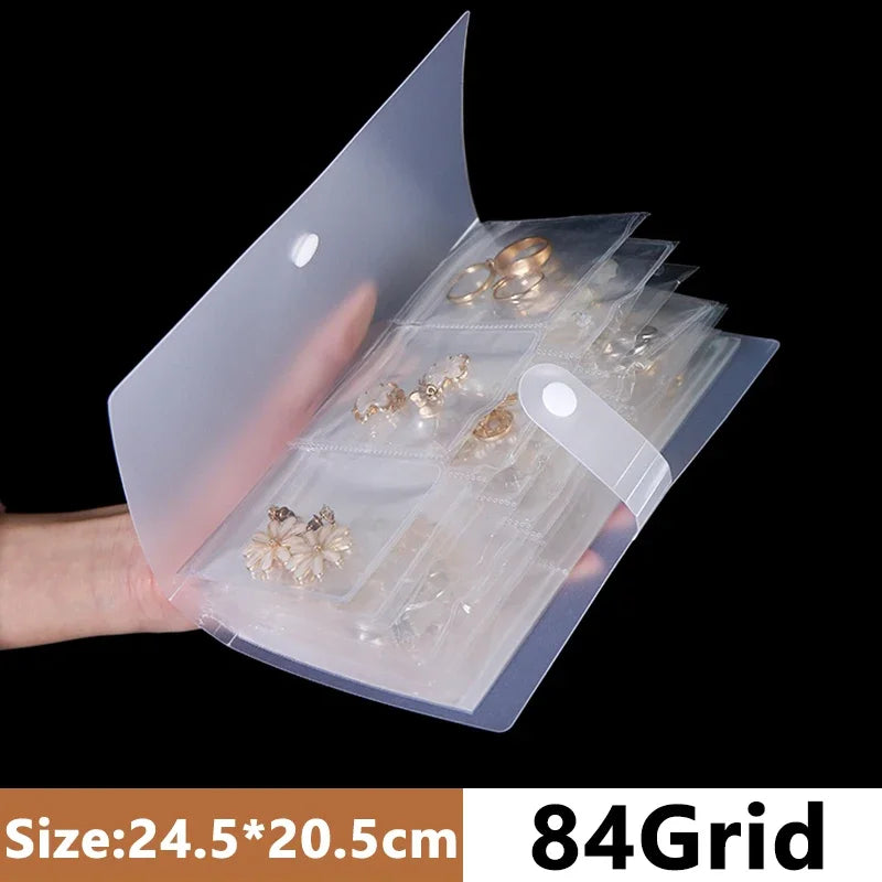 Anti-oxidation Jewelry Storage Albums Desktop Drawer Organizer BoxesTransparent Necklace Bracelet Ring Book Holder Jewelry Bag