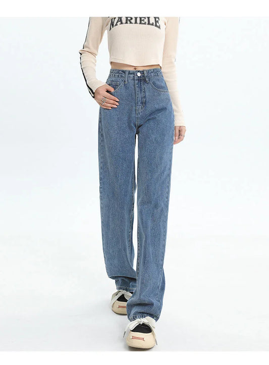 Spring And Summer New High Waisted Slim Jeans For Women Niche Casual Loose Thin Floor Pants Wide Leg Pants Trendy Pants