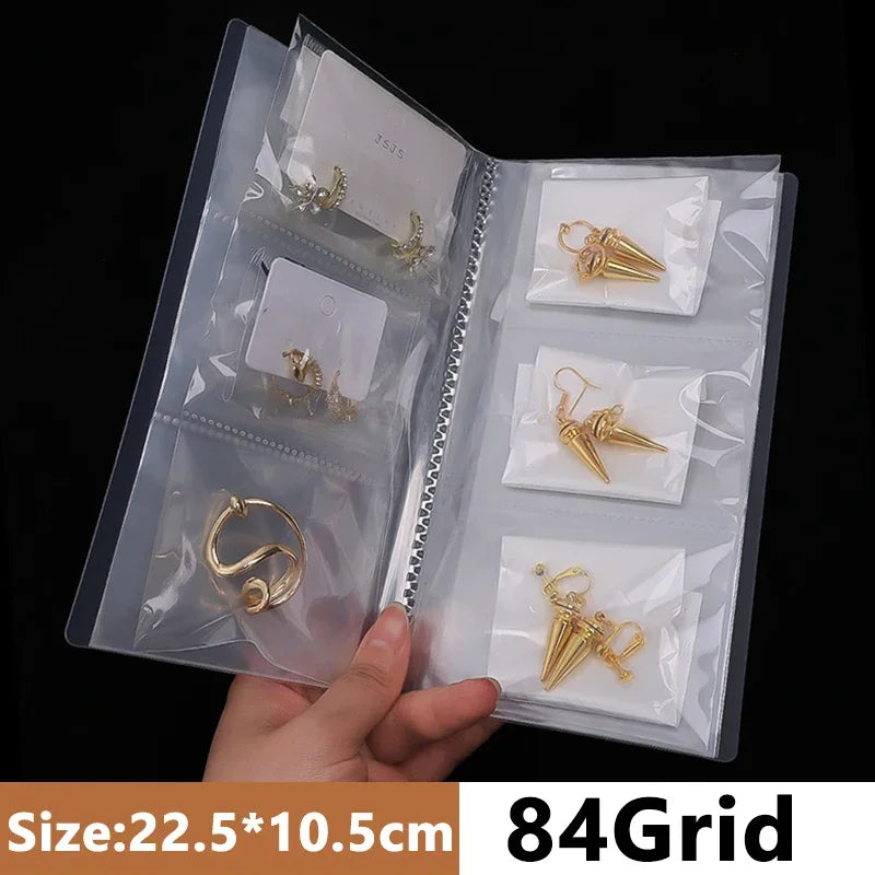 Anti-oxidation Jewelry Storage Albums Desktop Drawer Organizer BoxesTransparent Necklace Bracelet Ring Book Holder Jewelry Bag