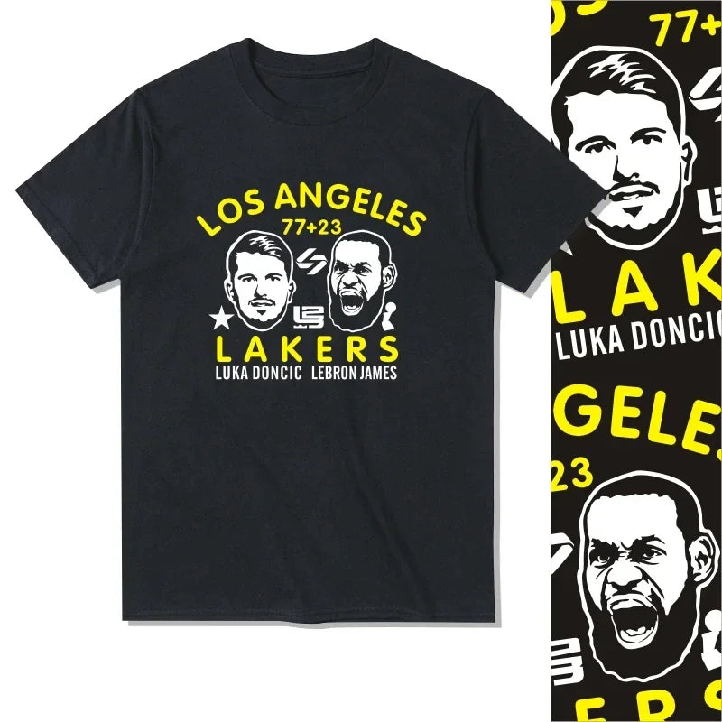 2025 Summer Fashion James Doncic Casual Basketball T-shirt Men Women Printed T-shirts High Quality Cotton Crewneck Short Sleeve