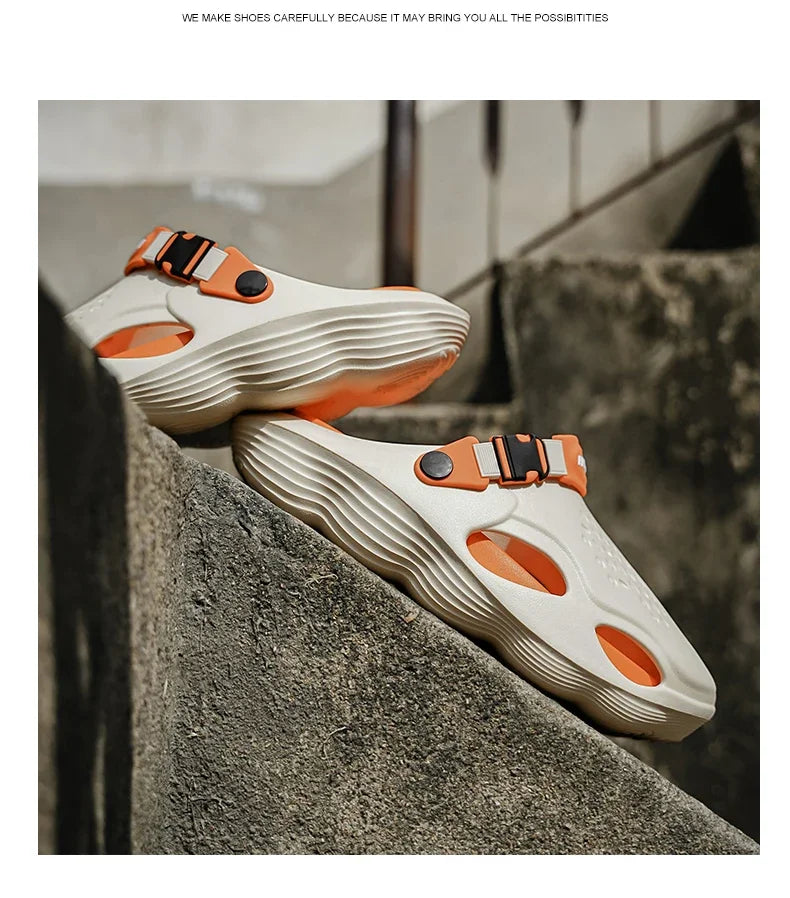Summer Sandals Men New Fashion Cave Shoes Comfortable Soft Sole Outdoor Indoor Men's Garden Clogs Beach Shoes Slippers