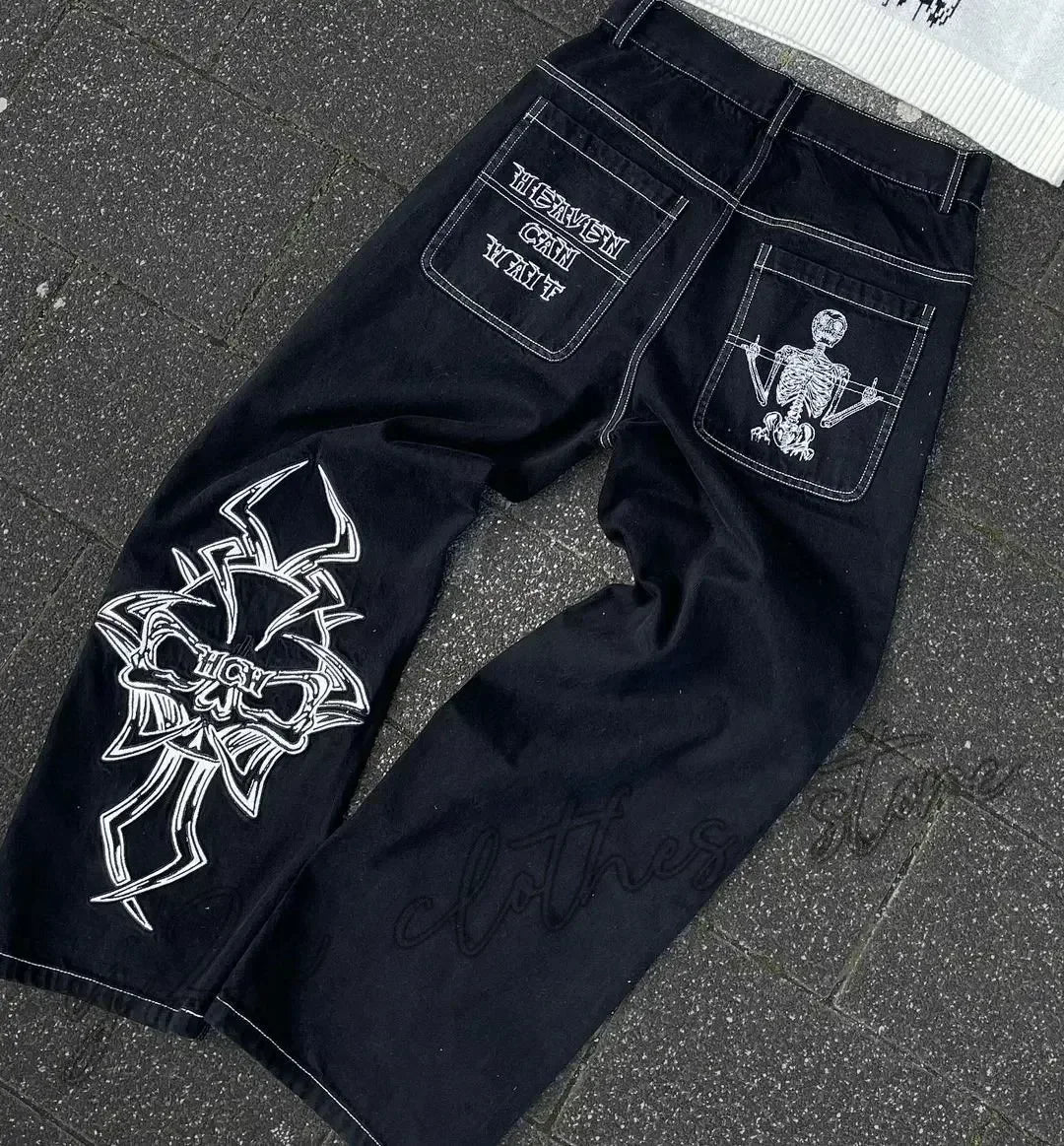 American Fashion Trend Selling Washed Jeans Women Men Y2K New Street Retro Joker Straight Wide Leg Pants Unisex Punk Loose Jeans