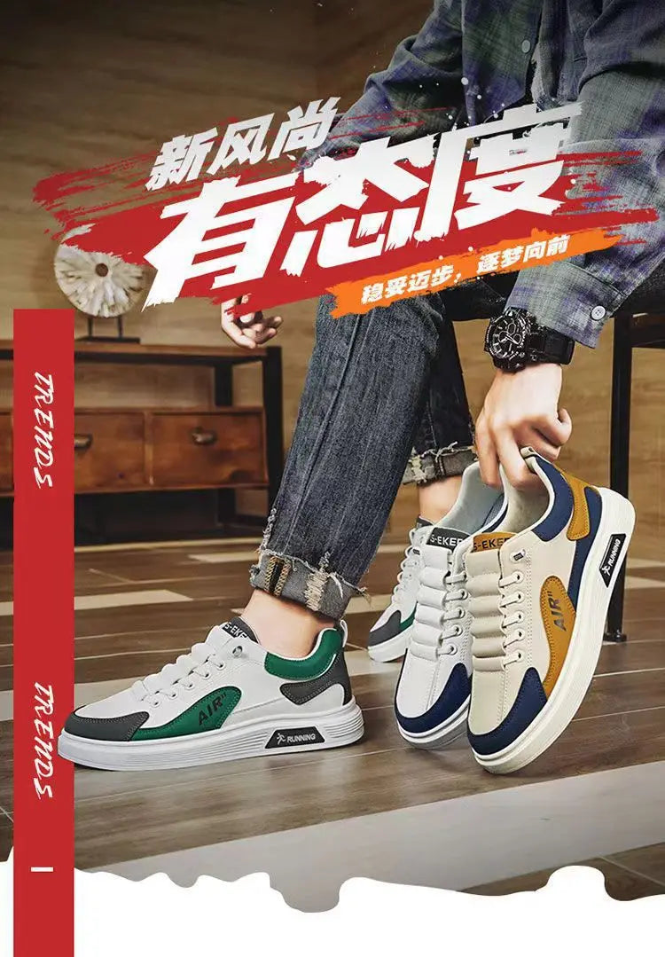 2025 Spring and Autumn New Men's Shoes Leather Low cut Fashion Trendy Running Sports Men's Casual Trendy Shoes