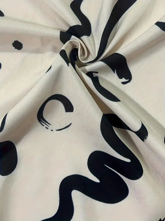 Women's Plus Size 1XL-5XL Casual and Comfortable Button-down Collar Long Sleeve Shirt Personality Geometric Pattern Shirt