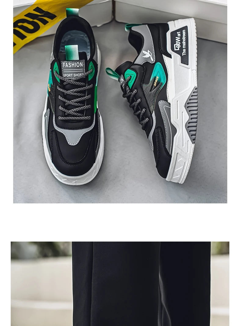 2024 Autumn New Casual Sports Shoes Men's Leather Low-Top Fashion Trend Easiest for Match Running Shoes Men's Skateboard Shoes Suitable for Outdoor Sports