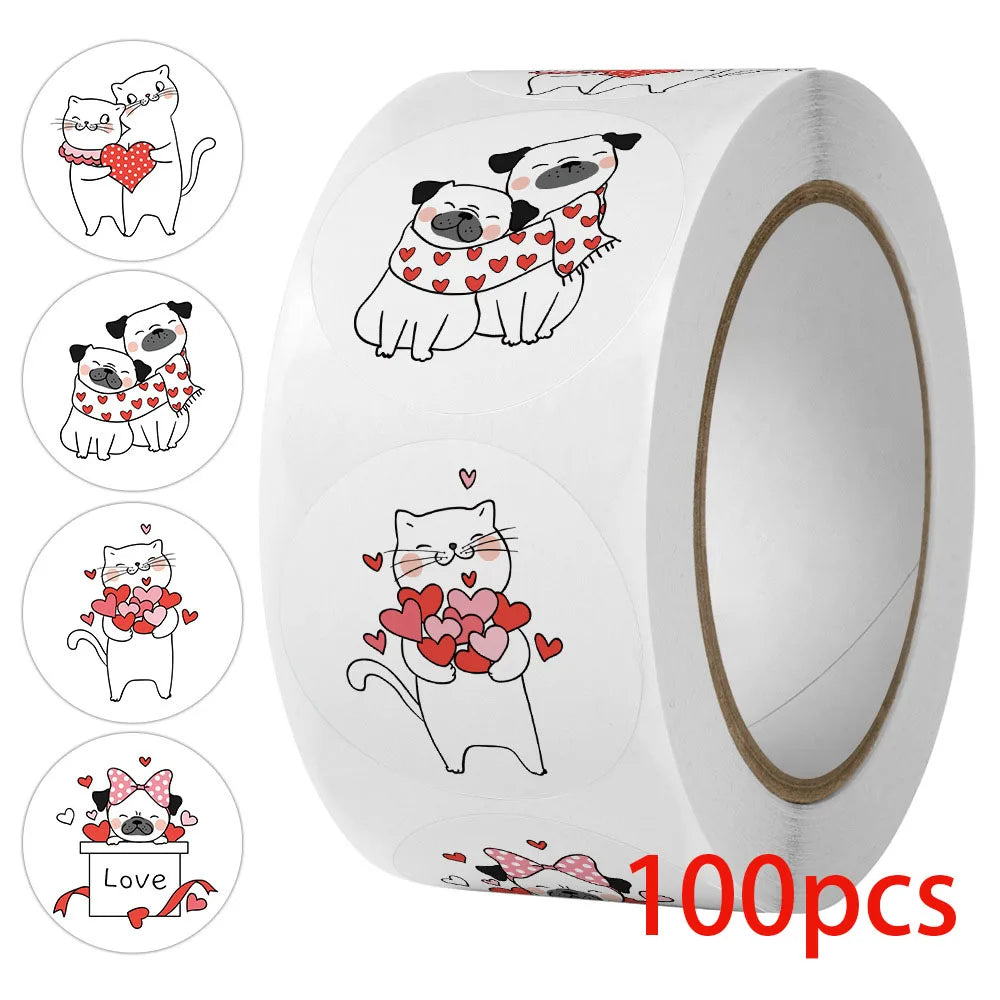 2.5cm Cute Cartoon Round Thank You Gift Labels Creative Children's Reward Stickers Scrapbooking Stationery Sealing Stickers