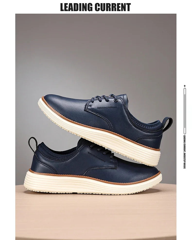 2025 Spring Summer Men Shoes Breathable High Quality Outdoor Footwear Class Leather Upper Anti-Slip Walking Training Sneakers
