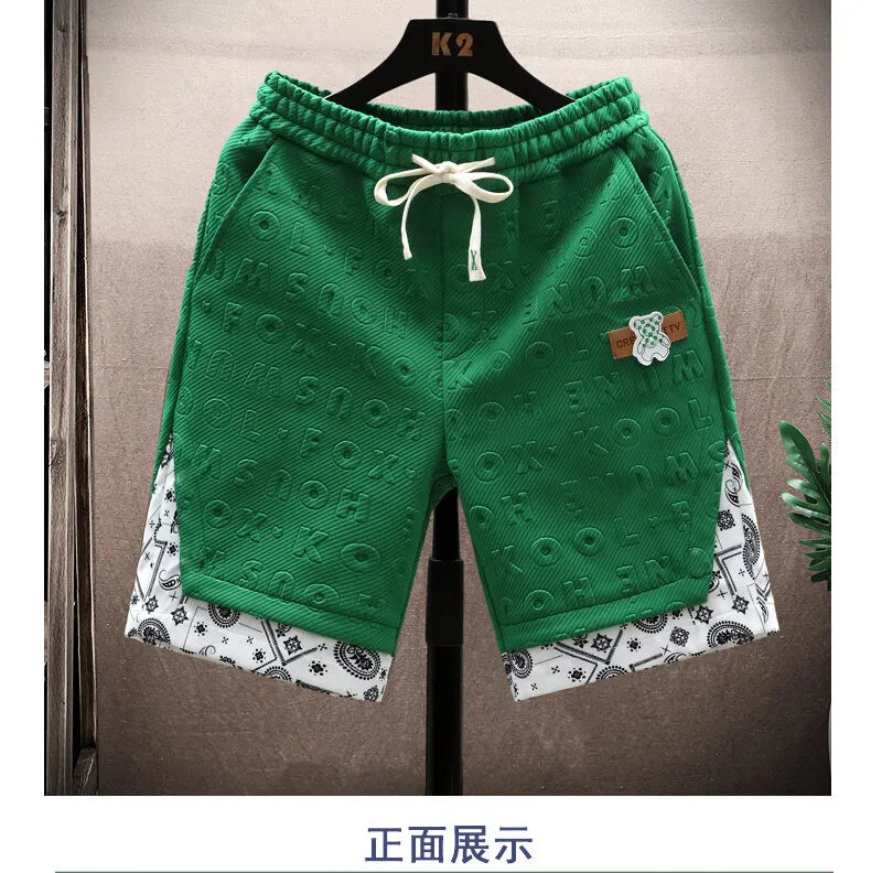 Top selling men's high-quality trendy printed shorts for spring and summer 2025, five quarter shorts, casual shorts