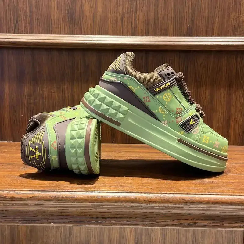 2025 Spring New Thick Sole Increase 6~8CM Fashion Shoes Bread Shoes High Quality Casual Shoes All Fashion Casual Sports Shoes