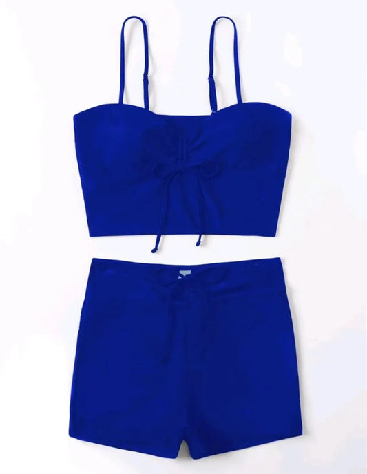 2025 Leaf Batch Swimsuit Women High Waist Bikini Set Drawstring Swimwear Female Padded Bathing Suit Swimming Beachwear Summer