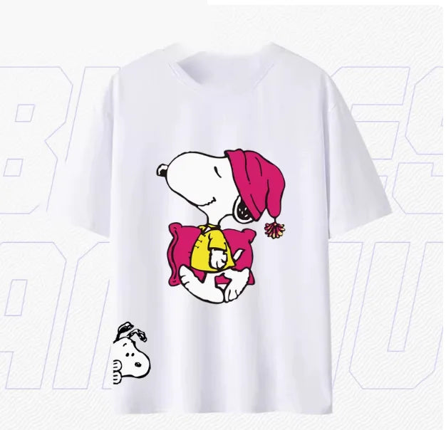 (Miniso)Hot Snoopy Cotton Tshirt Men Streetwear Tshirt For Kid T Shirt Summer Women Men Cotton Oversized Tshirt Kid Men Clothes