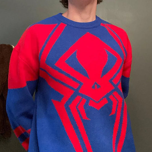 Aesthetics Retro trend Knitted Sweater Gothic Pullover Harajuku Cotton Sweater Men's Women's Warm Loose Knitted Large Sweater