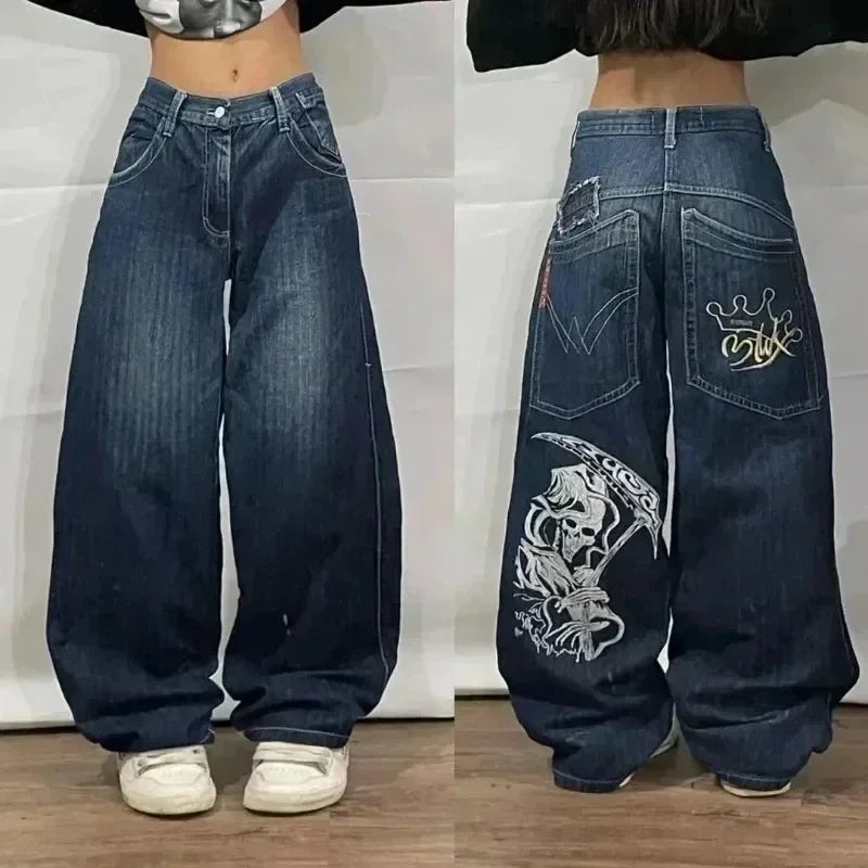 American Fashion Trend Selling Washed Jeans Women Men Y2K New Street Retro Joker Straight Wide Leg Pants Unisex Punk Loose Jeans