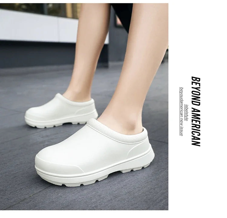 2024 Men Women EVA Chef Shoes Non-slip Waterproof Oil-proof Shoes Comfortable Workers Slippers Outdoor Fishing Shoes