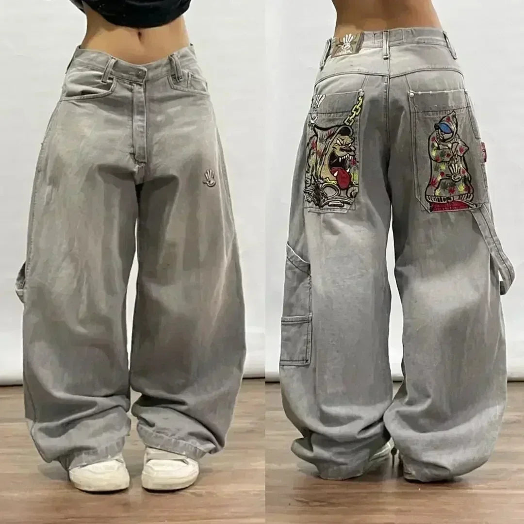American Fashion Trend Selling Washed Jeans Women Men Y2K New Street Retro Joker Straight Wide Leg Pants Unisex Punk Loose Jeans