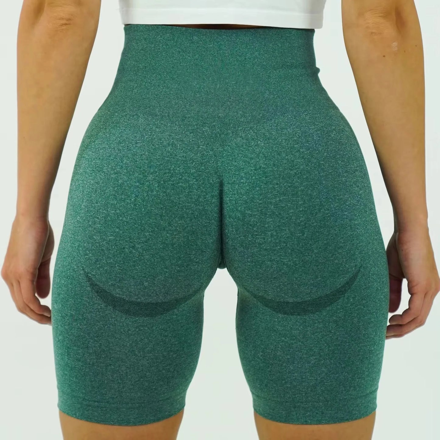 Women High Waist Compression Soft Comfort Seamless Contour Yoga Shorts Summer Outdoor Running Exercise Yoga Running Shorts