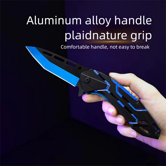 All steel portable folding knife, fruit knife, multifunctional outdoor tactical camping survival knife, hunting tool knife