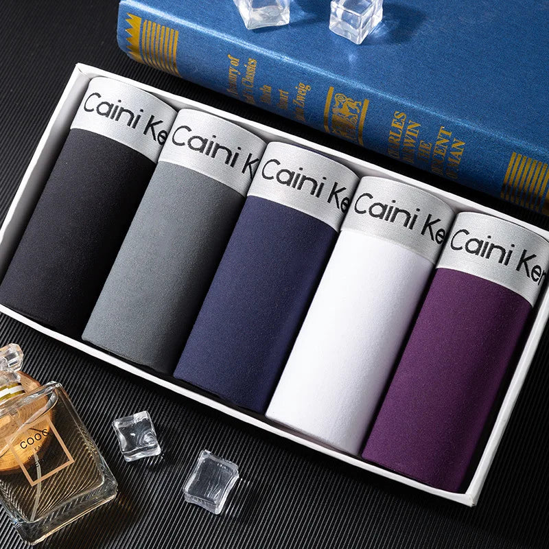 4/5Pcs/Men's Shorts Fashion Sexy Underwear Boxer Milk Silk Soft Fabric Men's Underwear Boxer Comfortable Breathable Boxer Shorts