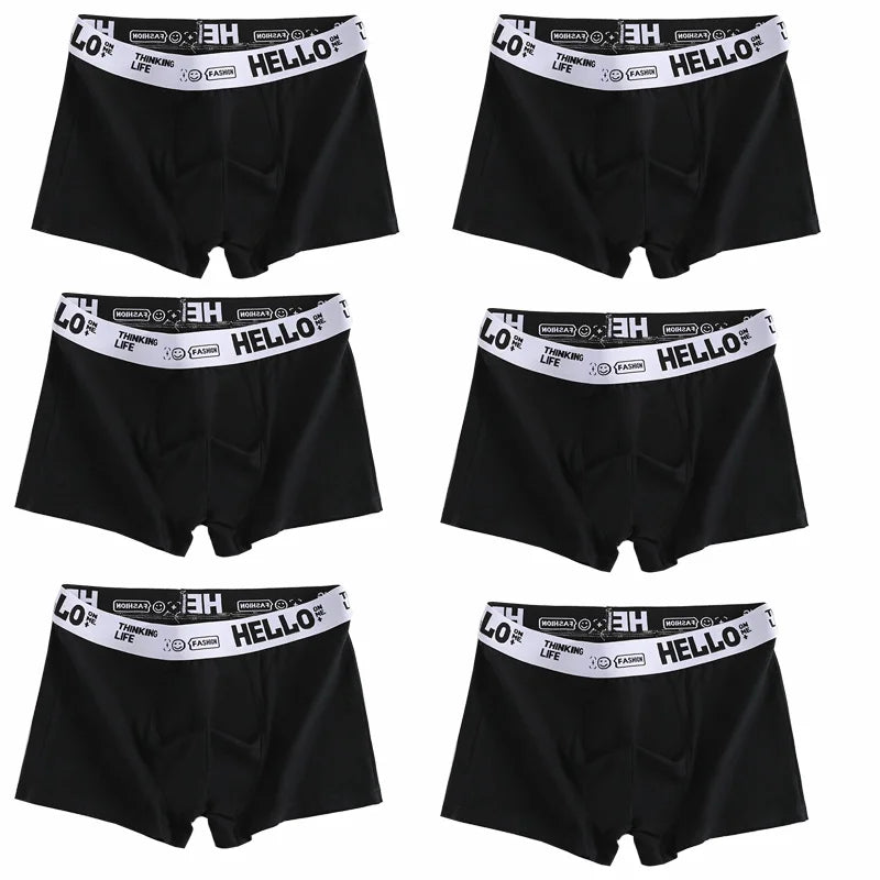 6pieces Mens Underwear Men Cotton Underpants Male Pure Men Panties Shorts Breathable Boxer Shorts Comfortable soft Plus size