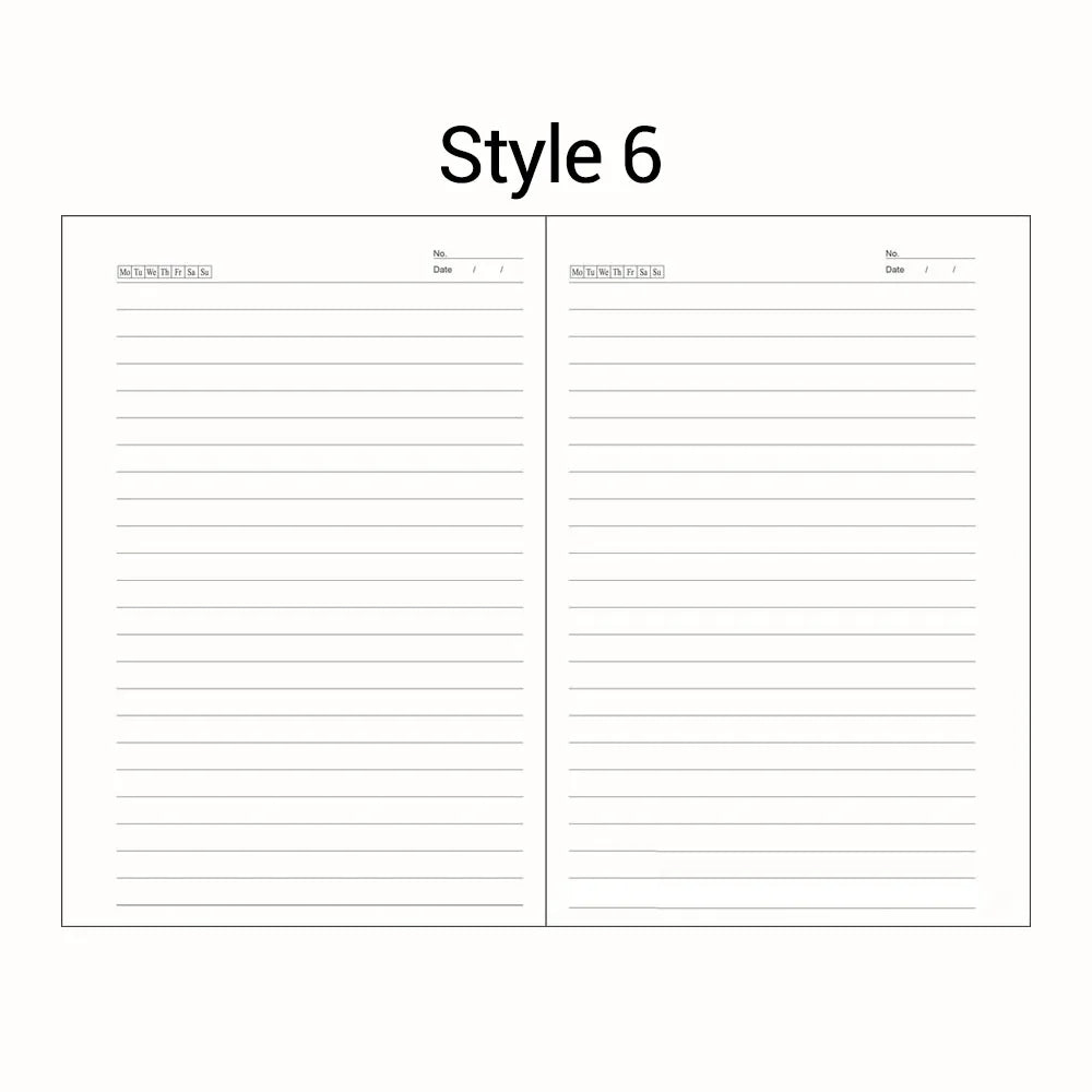 A5 A6 Loose Leaf Notebook Refill Spiral Binder Inner Page Diary Weekly Monthly Planner To Do List Line Dot Grid Inside Paper