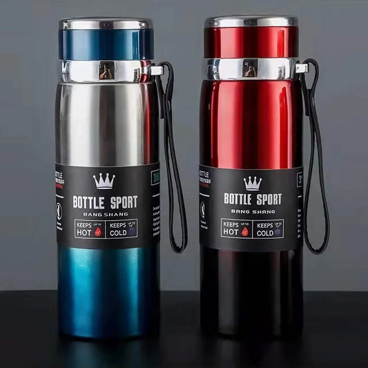 800ML Double Wall Stainles Steel Water Bottle Thermos Bottle Keep Hot and Cold Insulated Vacuum Flask for Sport