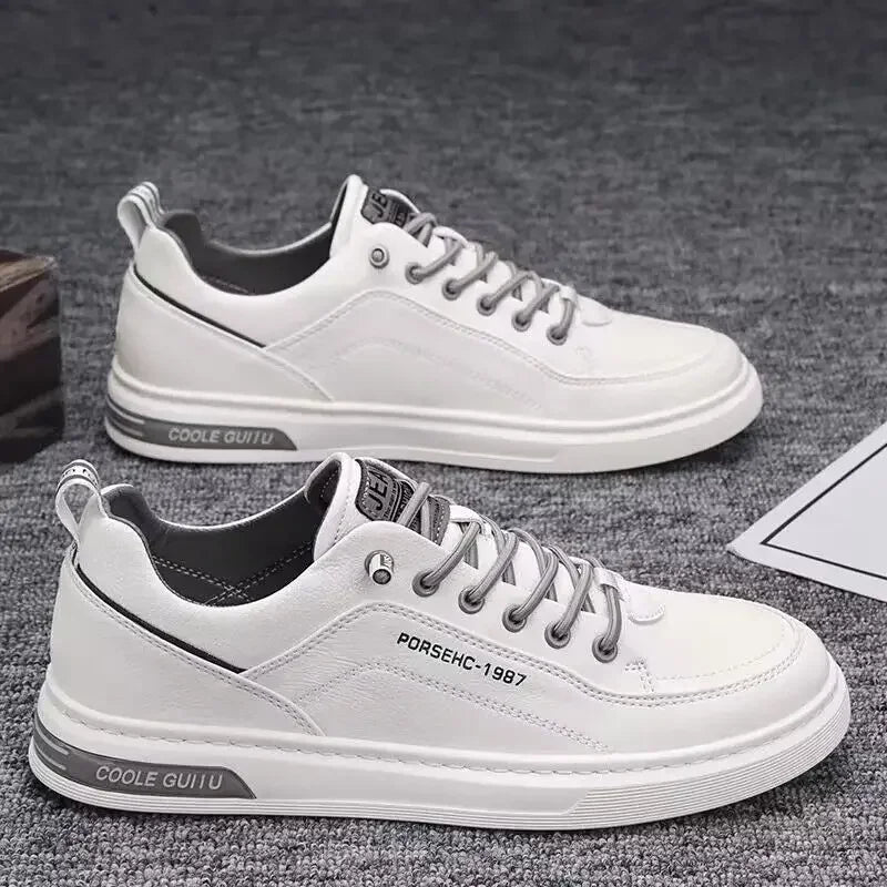 Trendy Versatile Cloth Shoes Men's Spring New Breathable White Shoes Men's Sports and Leisure Board Shoes Trendy Shoes