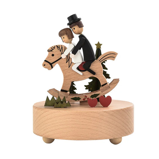 Wooden music box, music box, carousel, romantic Valentine's Day gift, furniture decoration, creative gift giving