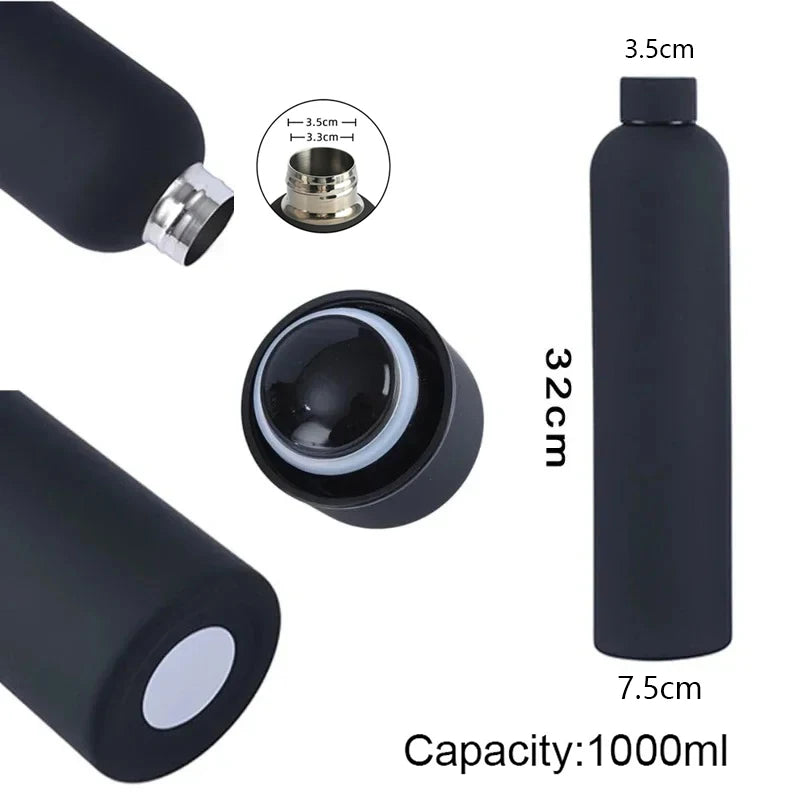 1000ML Double-Wall Stainless Steel Leak-proof Thermal Vacuum Flask Insulated Water Bottle Sports Coffee Straight Body Cup