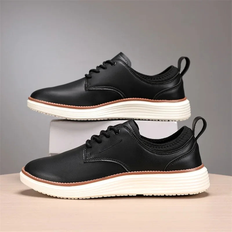2025 Spring Summer Men Shoes Breathable High Quality Outdoor Footwear Class Leather Upper Anti-Slip Walking Training Sneakers
