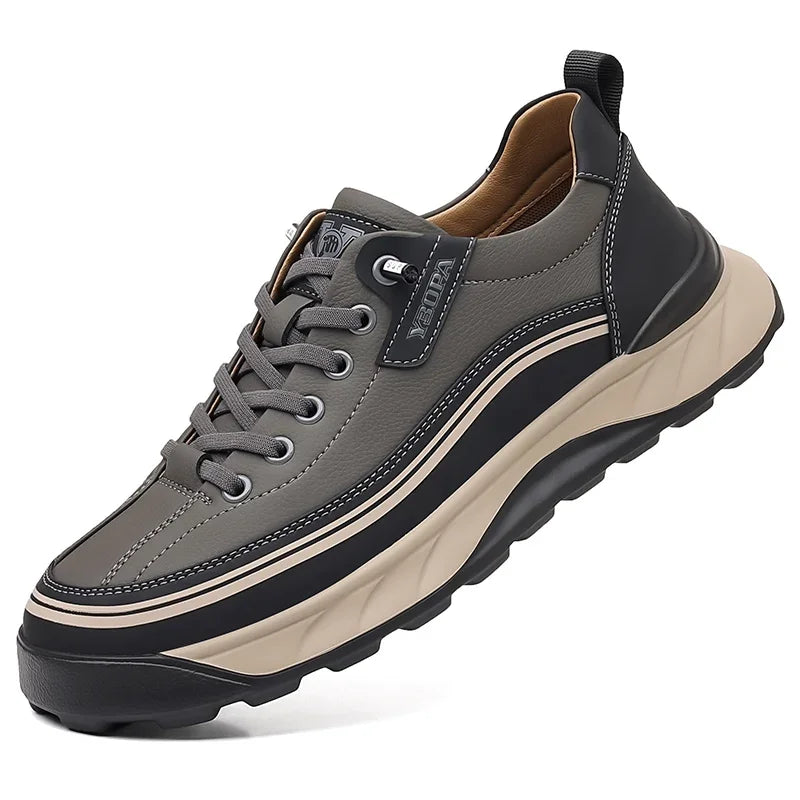 2025 High Quality Brand Men's Leather Casual Shoes Outdoor Hiking Shoes Anti Slip Wear-resistant Men's Hiking Shoes Breathable
