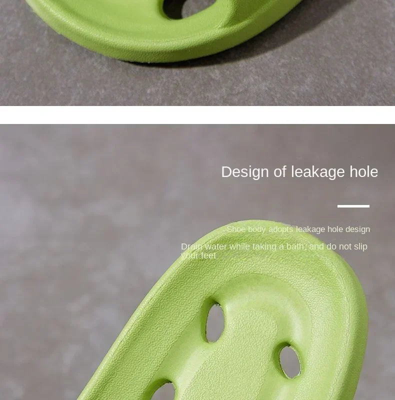 Bathroom Slippers Women Leaking Sandals Cheese Slides Summer Eva Shoes For Men Soft Anti-Slip Flip Flops Couples Indoor Slipper
