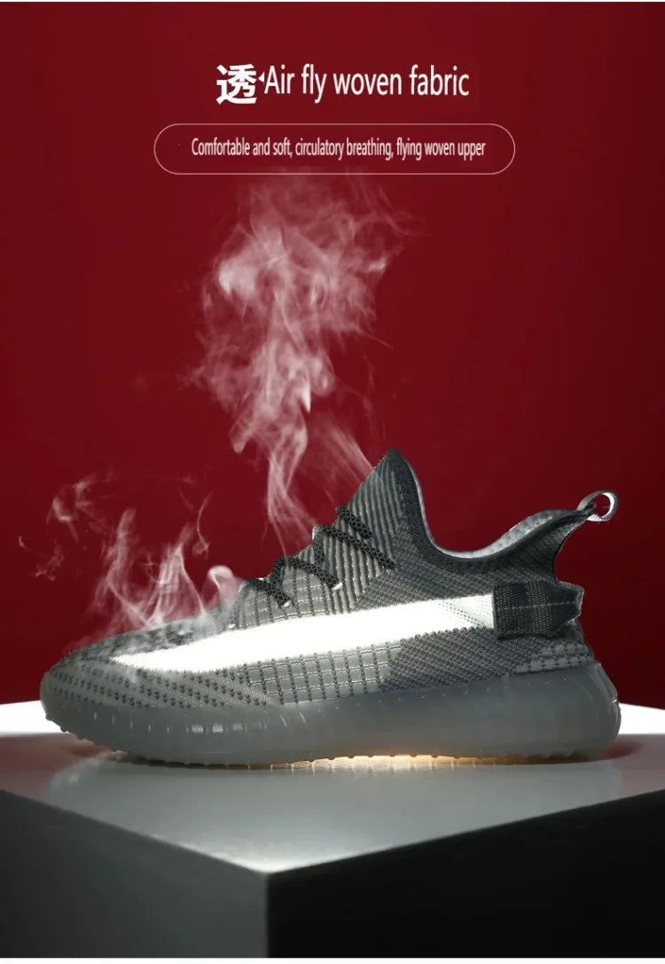 2025 Spring and Summer New Mesh Shoes Lightweight Breathable Casual Flying Knitting Sneakers Couple Mesh Shoes
