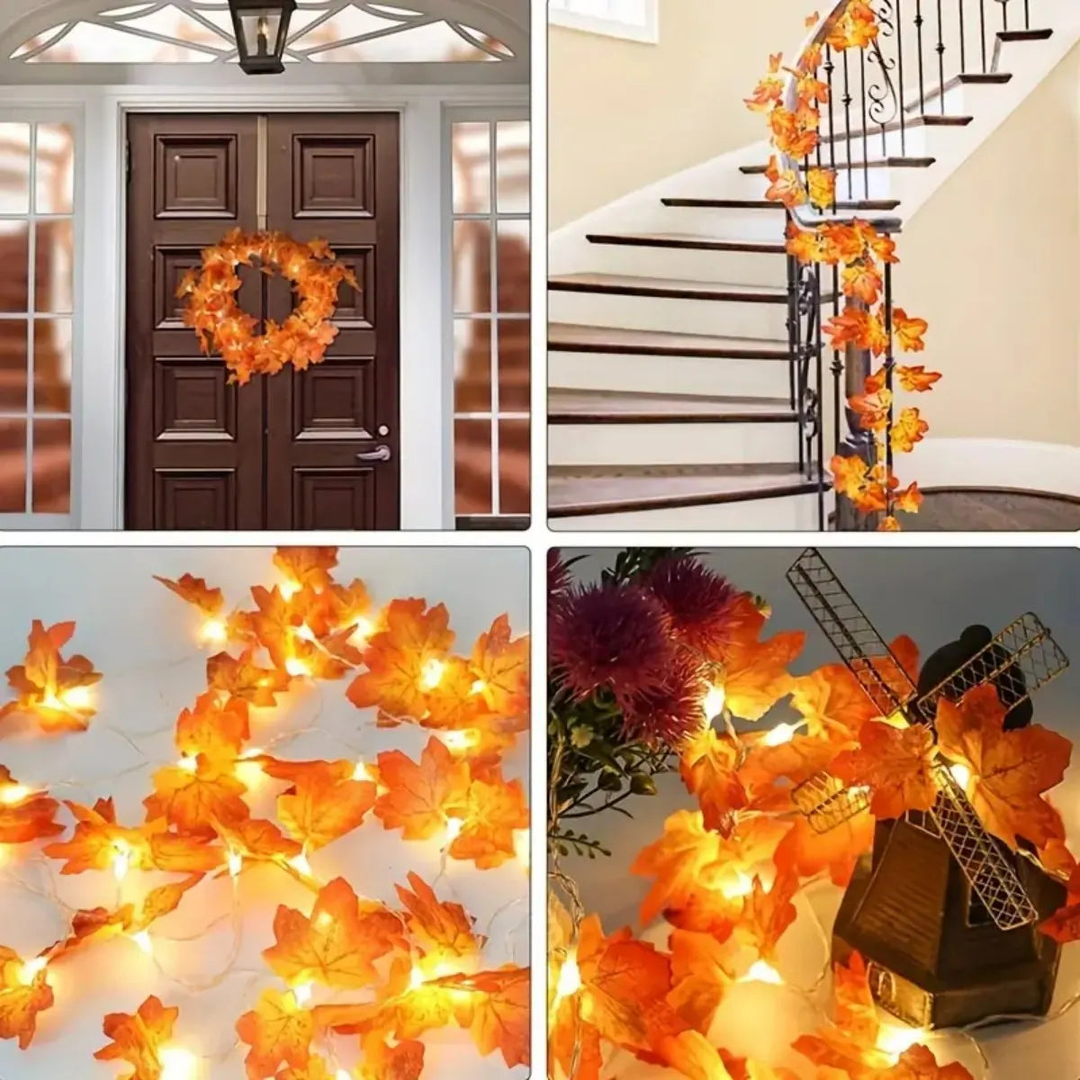 1PC 10/20/30/40 LED Double Maple Leaf Light String Battery Powered For Home Holiday Arrangement Scene Thanksgiving Fall Decor