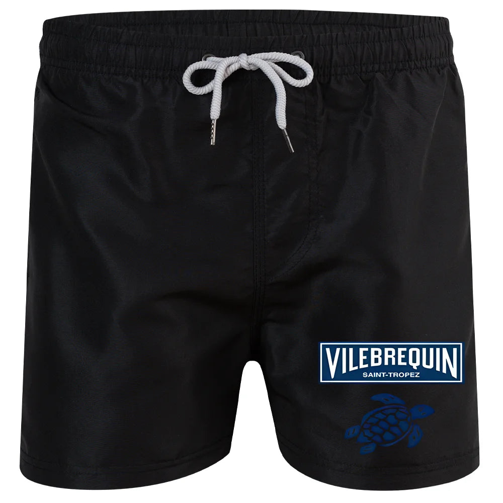2025 new luxury beach shorts quick-drying men's swimsuit summer swimming trunks sports fitness running three-quarter pants men's