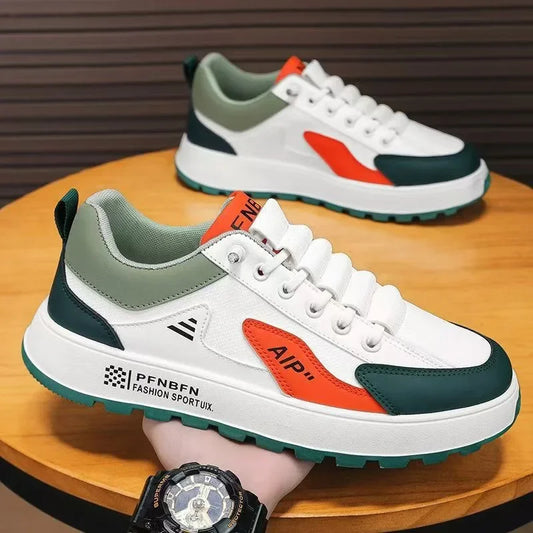 2025 Sneaker Men Designer Sport Shoes Fashion Casual Microfiber Leather Fabric Breathable Height Increased Flat Platform Shoes