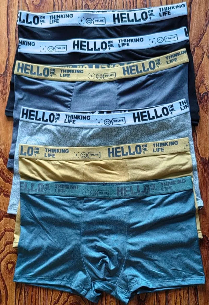 6pieces Mens Underwear Men Cotton Underpants Male Pure Men Panties Shorts Breathable Boxer Shorts Comfortable soft Plus size