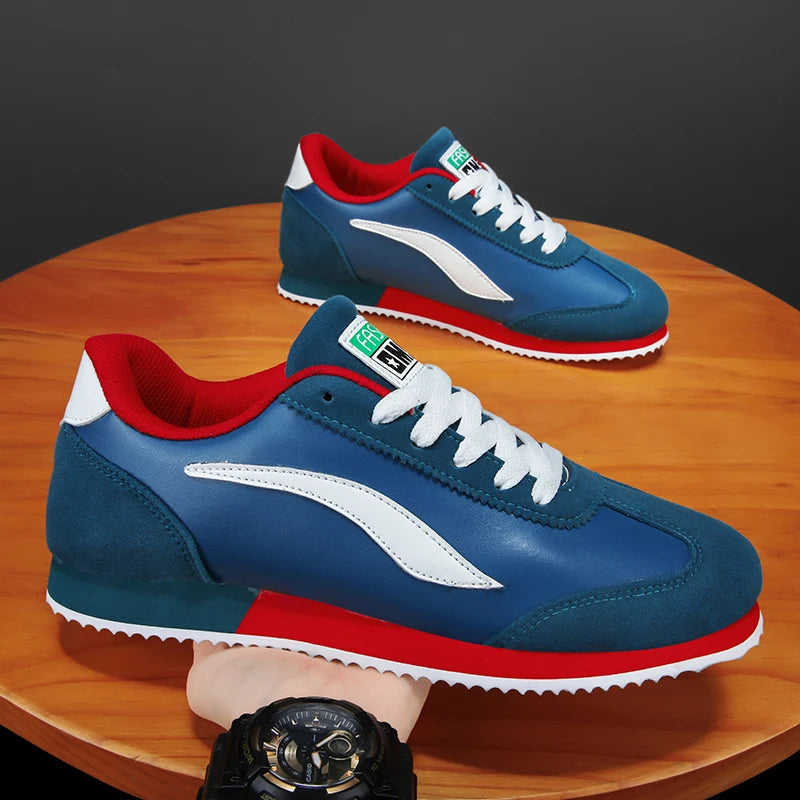 Trend Classic Running Shoes Men Suede Leather Mens Blue Sneakers Comfort Flat Jogging Shoes Man Athletic Shoes zapatillas hombre