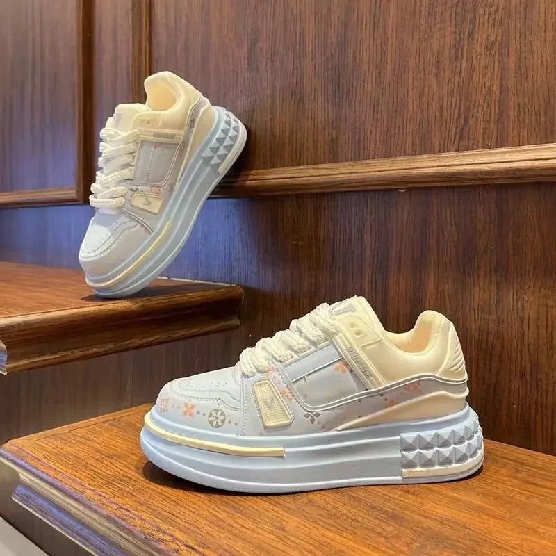 2025 Spring New Thick Sole Increase 6~8CM Fashion Shoes Bread Shoes High Quality Casual Shoes All Fashion Casual Sports Shoes