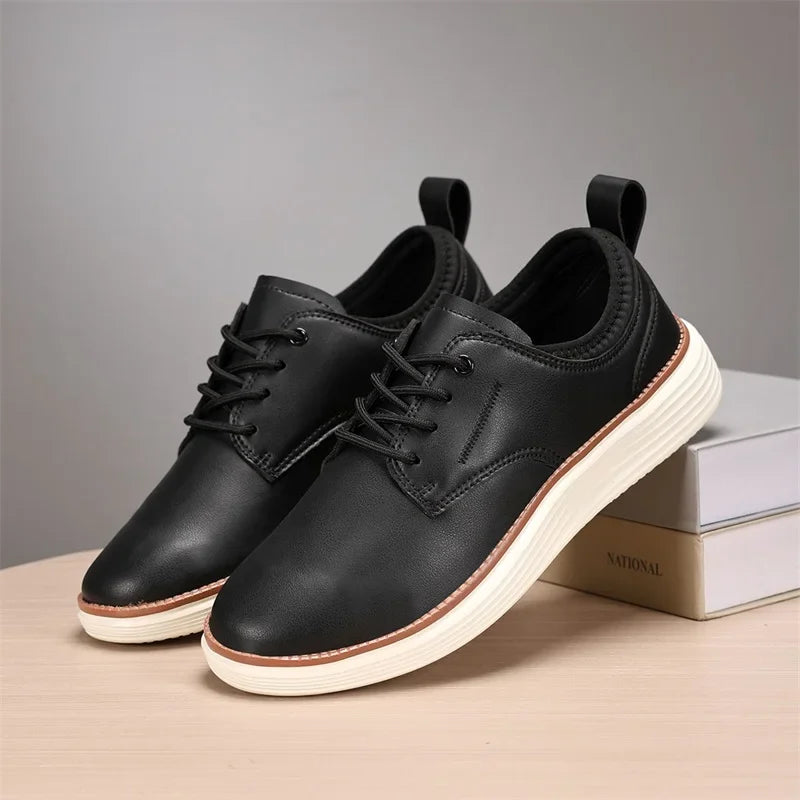 2025 Spring Summer Men Shoes Breathable High Quality Outdoor Footwear Class Leather Upper Anti-Slip Walking Training Sneakers